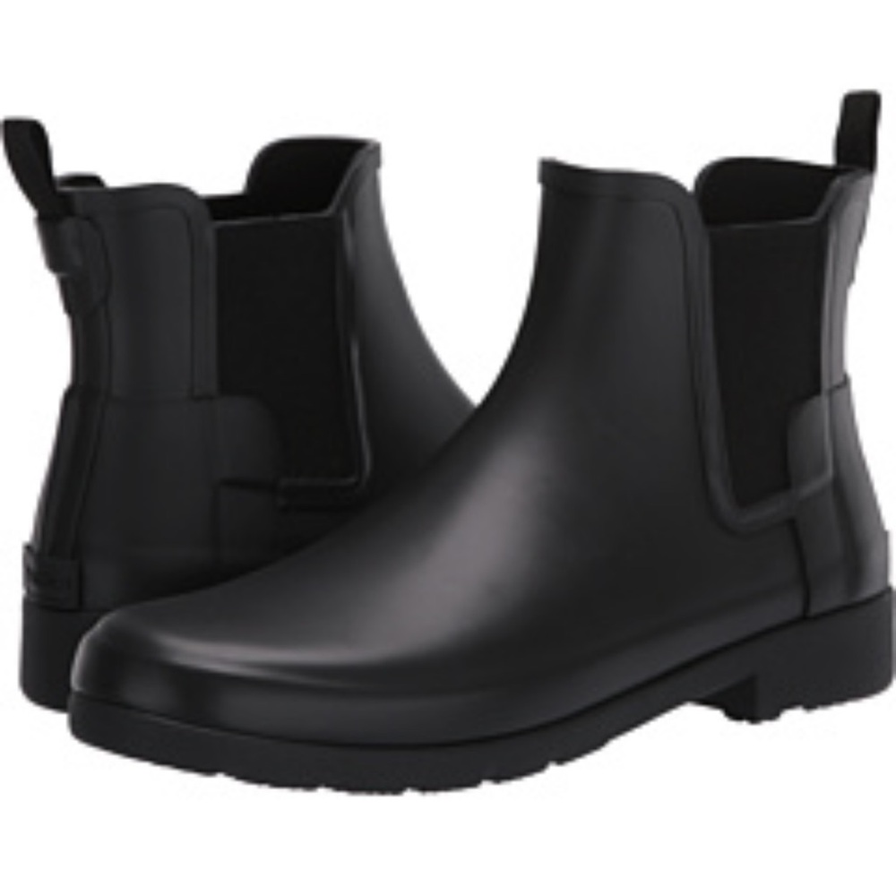 Hunter Womens Refined WFS1017RMA Black Round Toe Chelsea Short Boots Size 6 Rain
